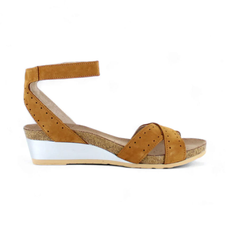 Naot Wand Ankle Strap Sandal (5032) Womens Shoes Amber Nubuck/Glass Brown