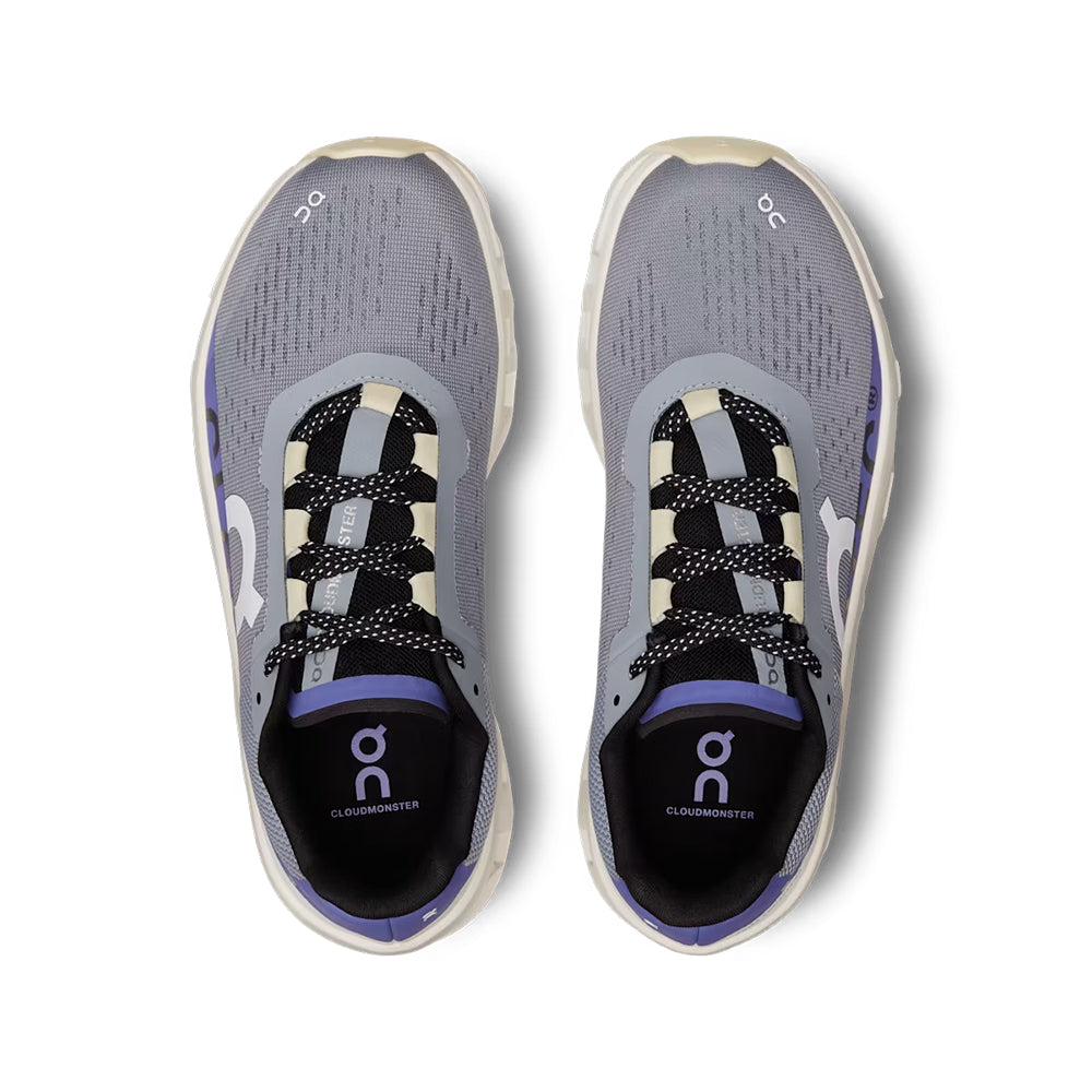 ON Running Cloudmonster Womens - Mist / Blueberry Womens Shoes Mist/Blueberry