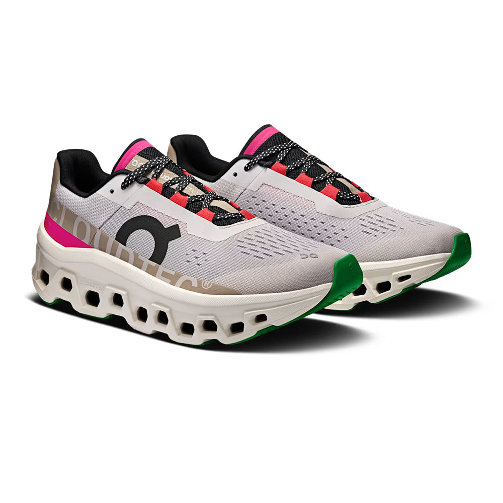 ON Running Cloudmonster Womens - Silver / Ivory Womens Shoes Silver/Ivory