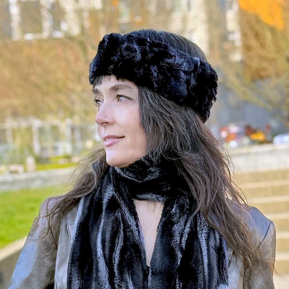 Pandemonium Faux Fur Headband Women's Clothing Black Dune