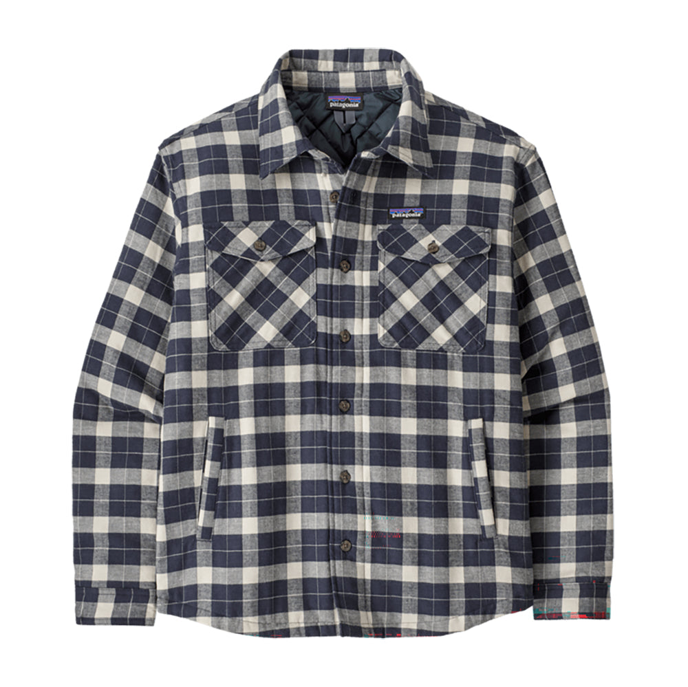 Patagonia M's Lightweight Insulated Fjord Flannel Shirt Men's Clothing Evergreen Fjord: Smolder Blue