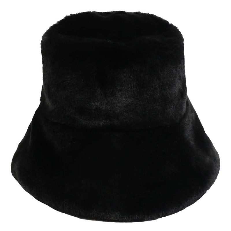 pia rossini Hepburn Faux Fur Downbrim Hat (HEP006) Accessories Black