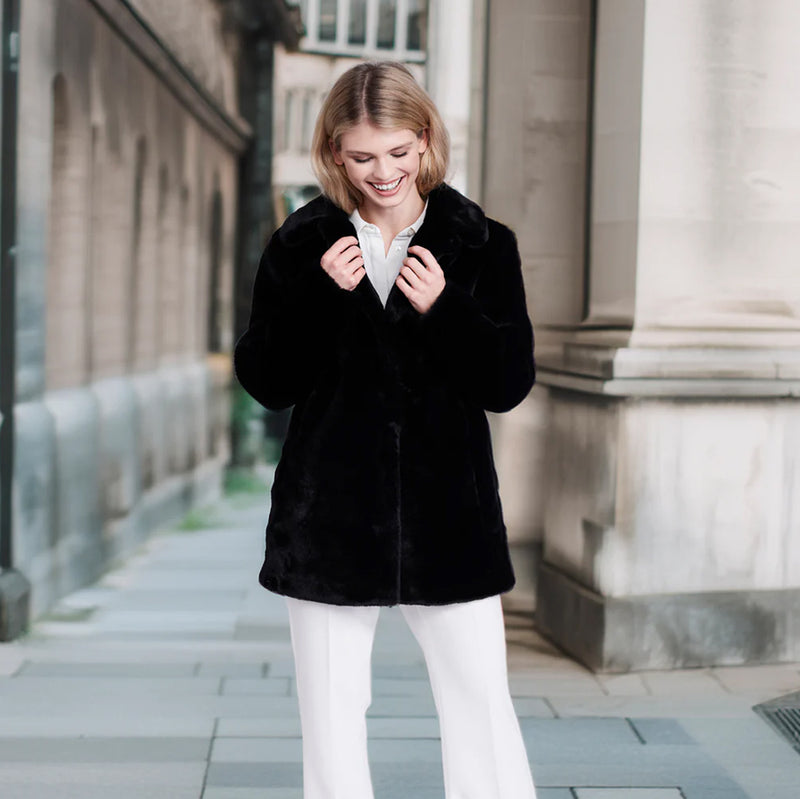 Pia Rossini Kennedy 3/4 Length Faux Fur Coat | Simons Shoes