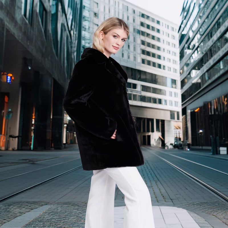 Pia Rossini Kennedy 3/4 Length Faux Fur Coat | Simons Shoes