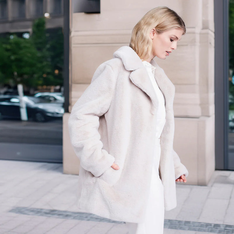 Pia Rossini Kennedy 3/4 Length Faux Fur Coat | Simons Shoes