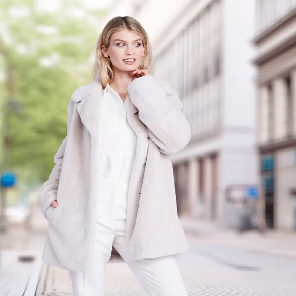 Pia Rossini Kennedy 3/4 Length Faux Fur Coat | Simons Shoes