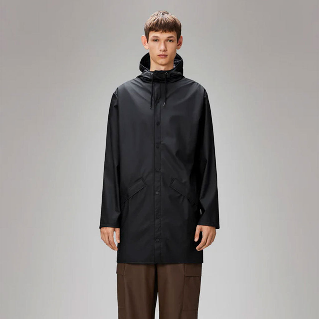 Rains Long Jacket W3 Men's Clothing Black