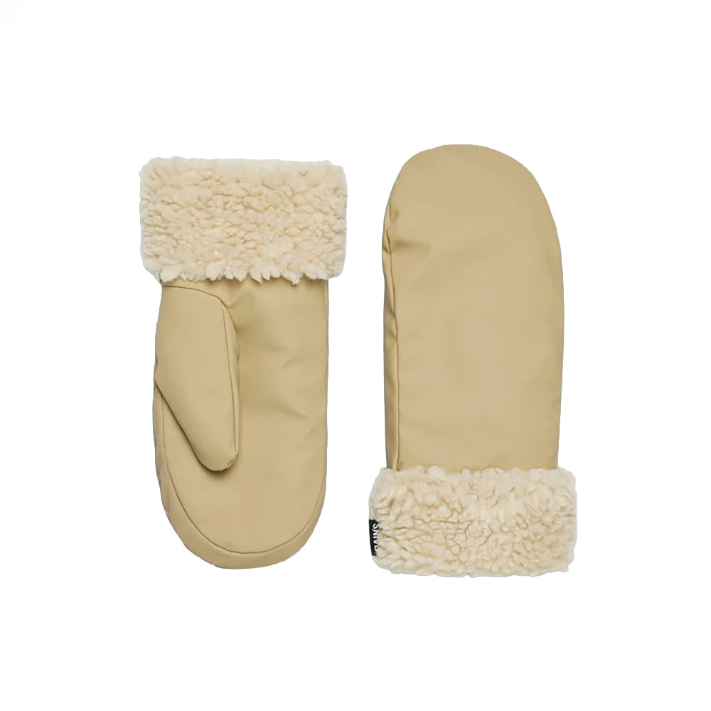 Rains Puffer Fleece Mittens Women's Clothing Sand