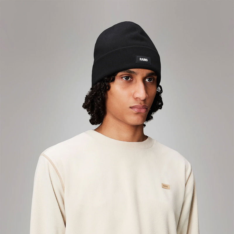 Rains Ribbed Fleece Beanie T1 Mens Clothing