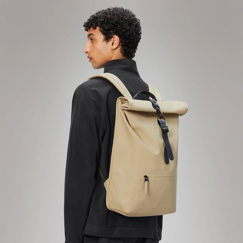 Rains Rolltop Rucksack W3 Handbags Sand