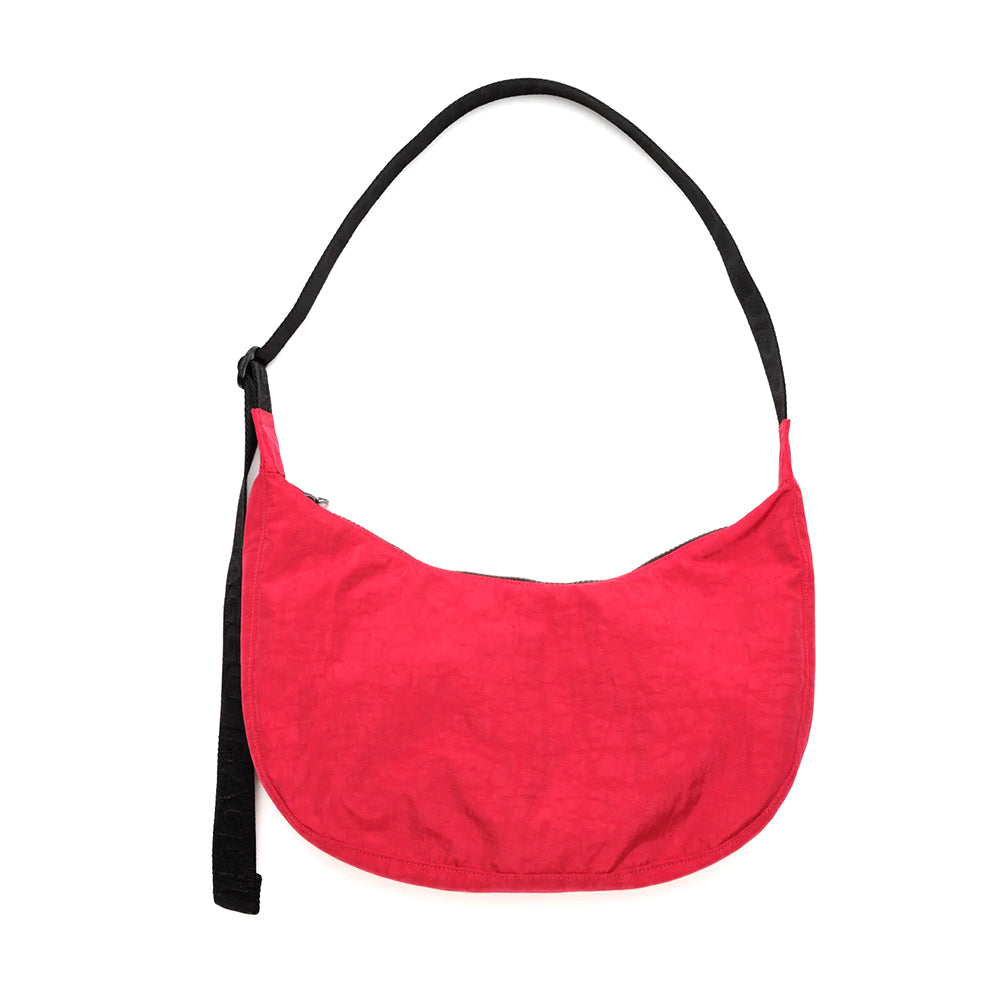 Baggu Medium Nylon Crescent Handbags Candy Apple Red