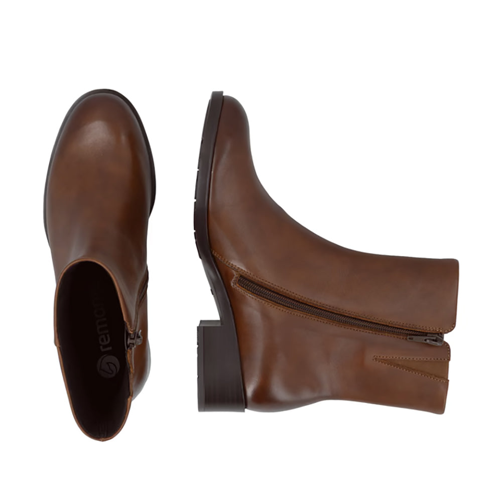 Remonte D3U73 Leather Ankle Boot with Side Zip