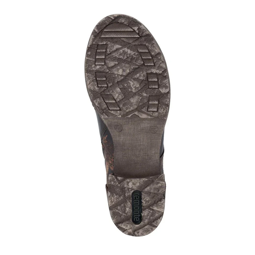 Remonte D4382 Leather Boot with Side Zip and Lace Up