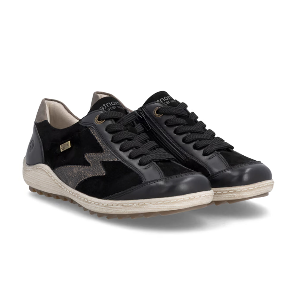 Remonte R1443 Schwarz Brown Black Leather Suede 
