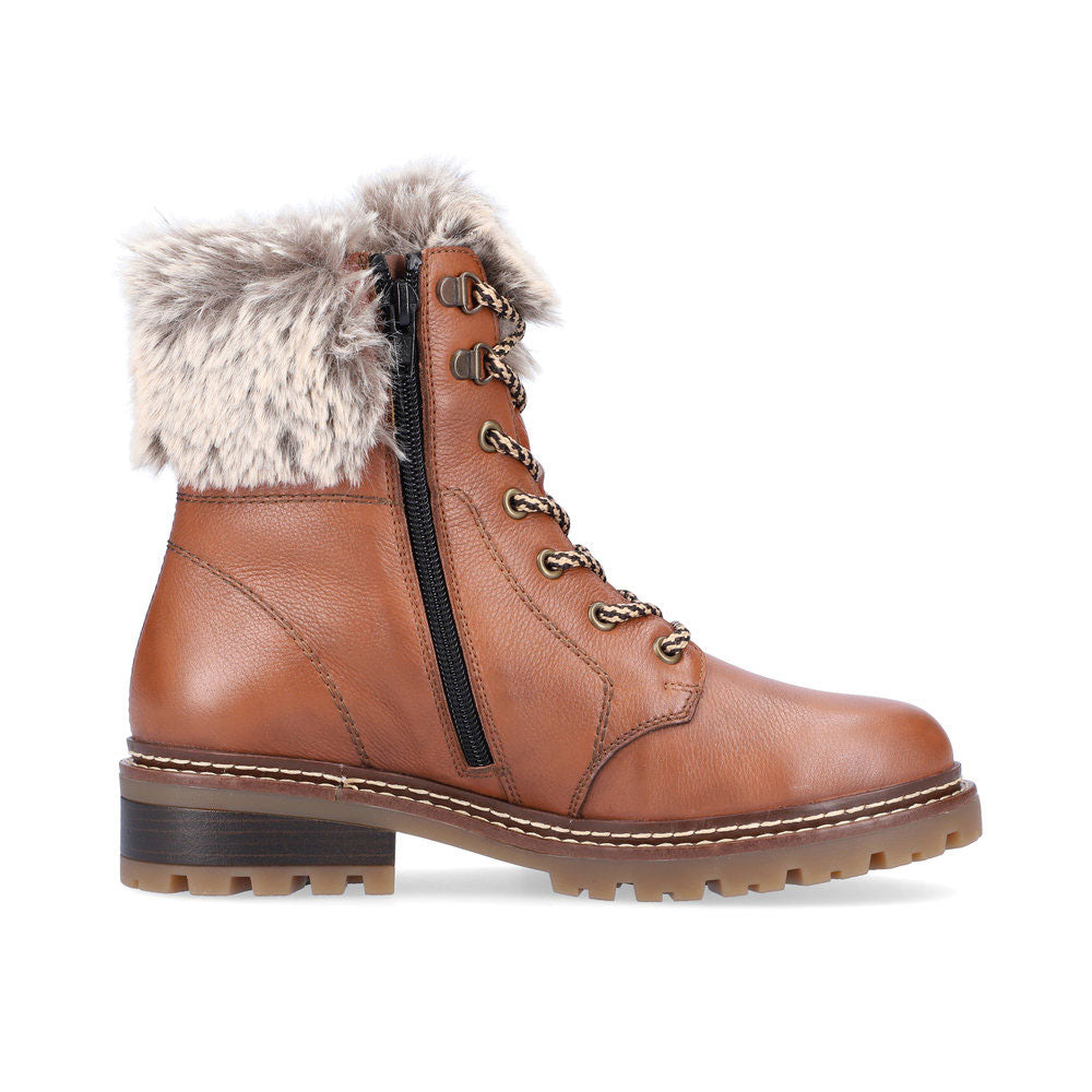 Remonte Zip Up Boot (D0B74) Womens Shoes 24 Amaretto
