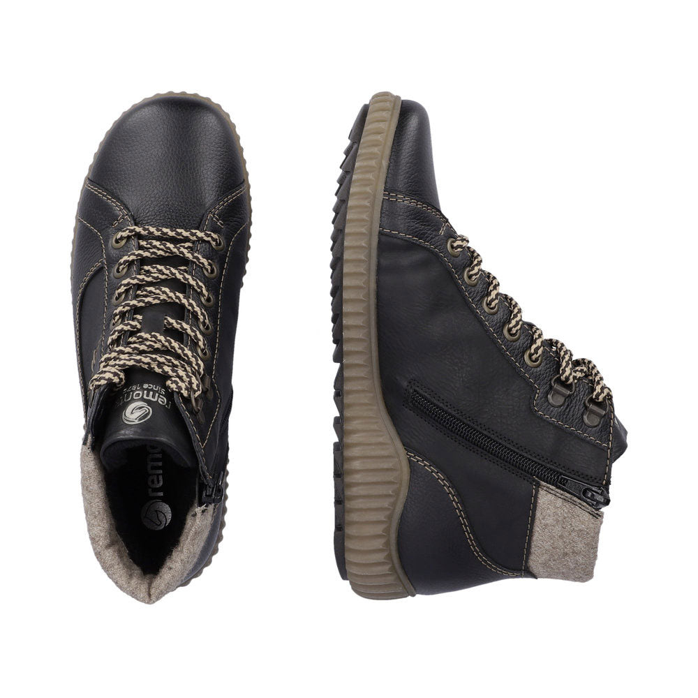 Remonte Lace Up Ankle Boot (R8276) Womens Shoes 01 Schwarz