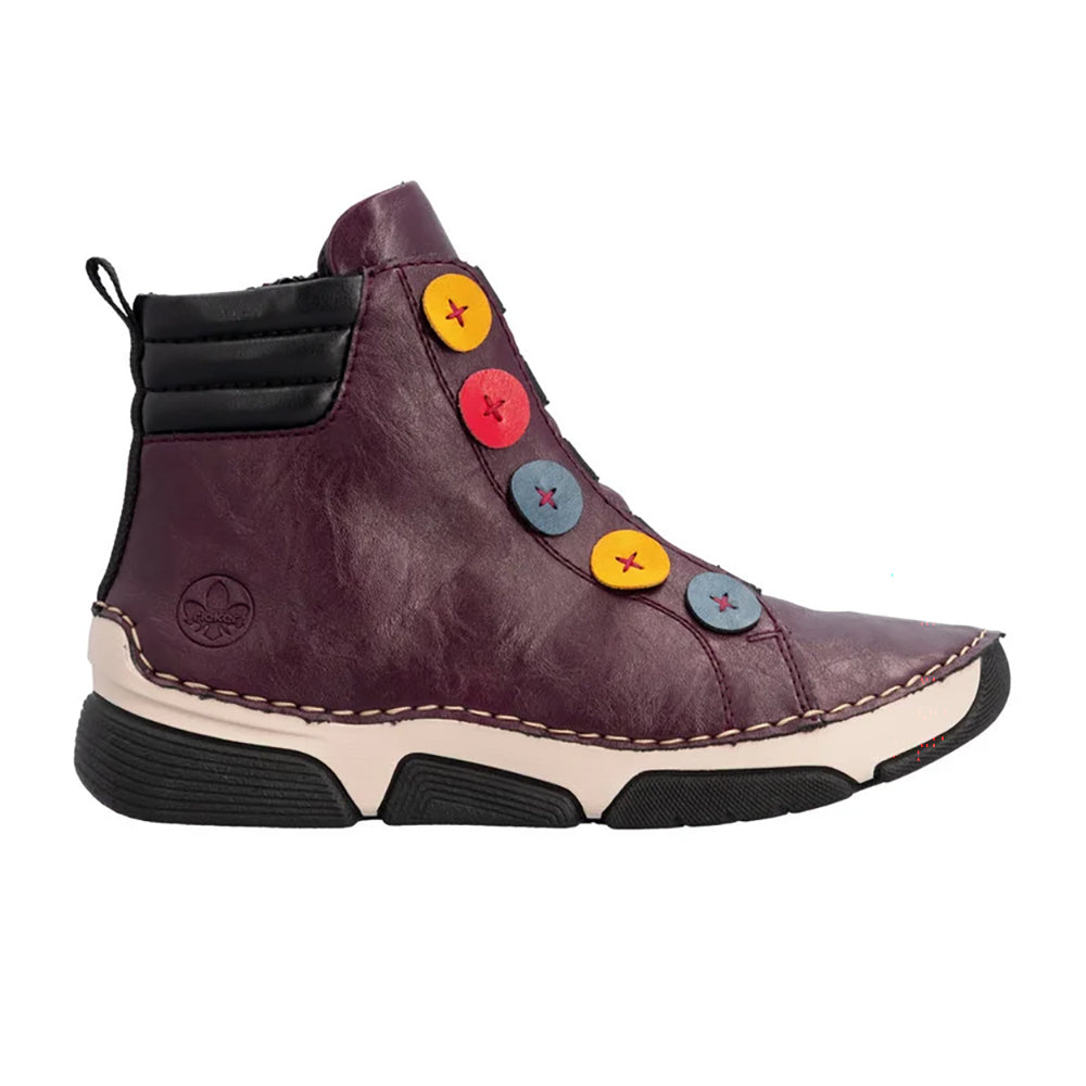 Rieker 45977 Womens Shoes Brombeer/Royal/Honig/Flamme/SC
