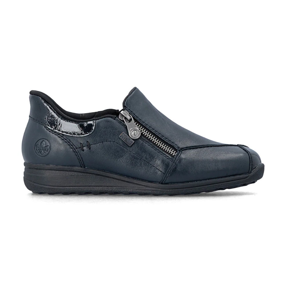 Rieker 47267 Mare Pazifik Ocean Genuine Leather Side Zip Comfort Shoe 