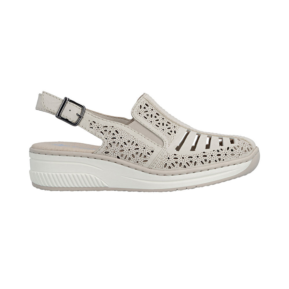 Rieker 48763 Womens Shoes Crema/Crema
