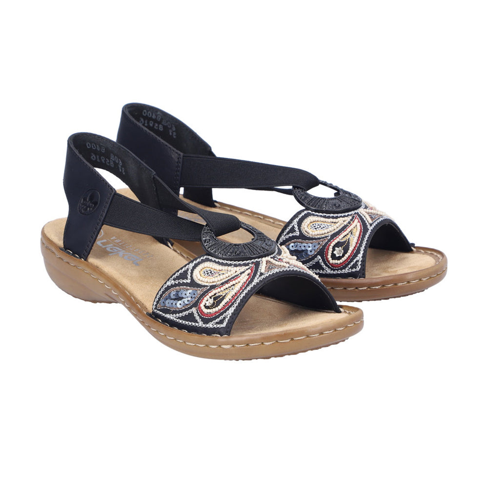 Rieker 608B4 Womens Shoes Black