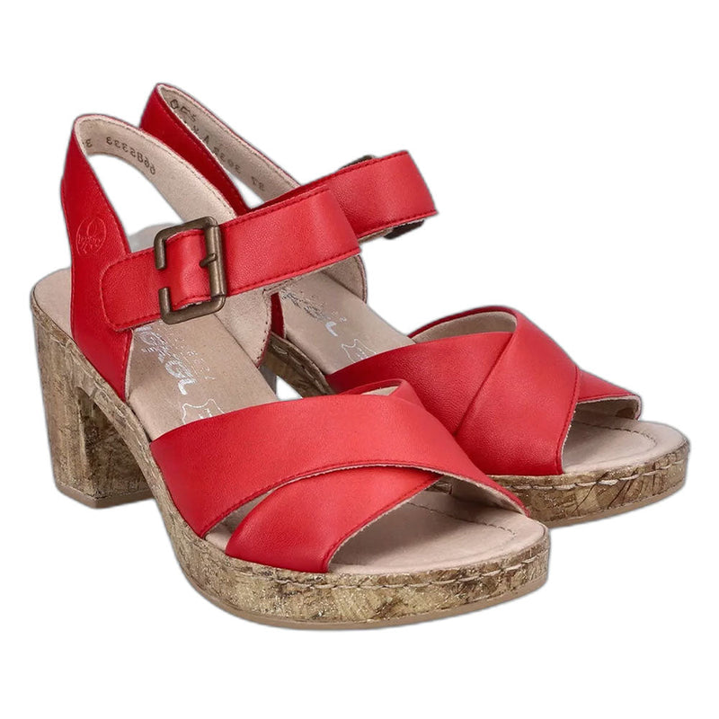 Rieker 66853 Womens Shoes Rosso