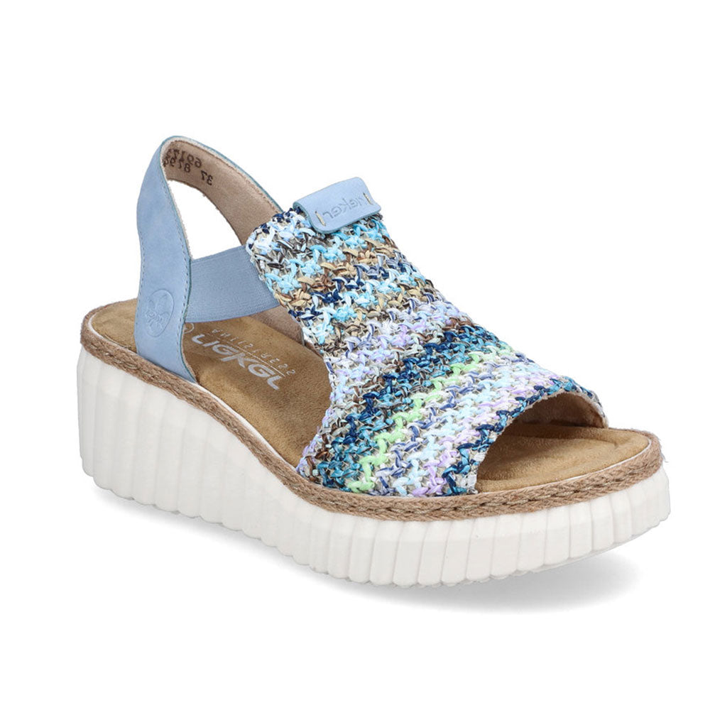 Rieker 69172 Womens Shoes Blau-Multi/Aqua