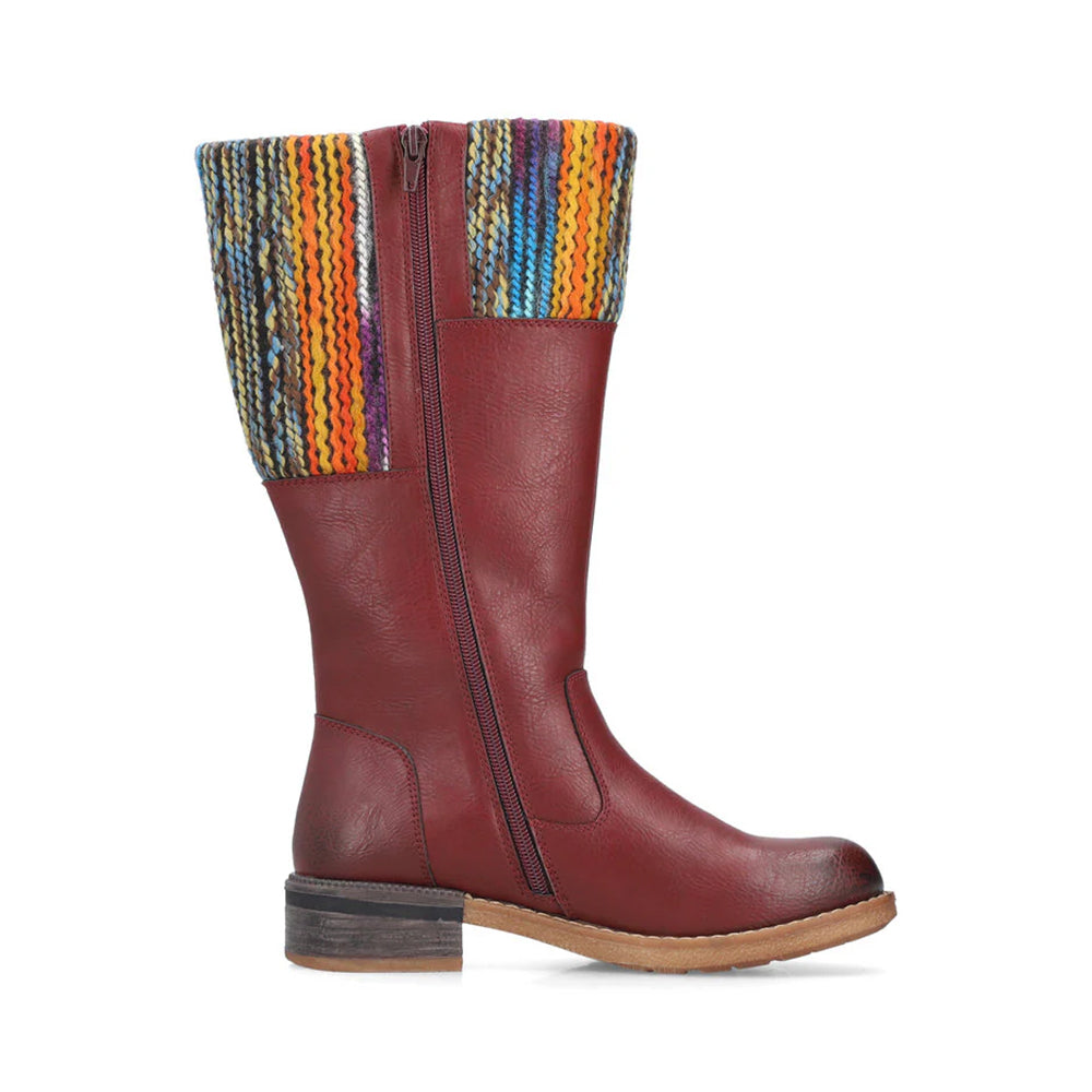 Rieker 94692 Tall Leather Fall Winter Boot Knit Cuff | Simons Shoes