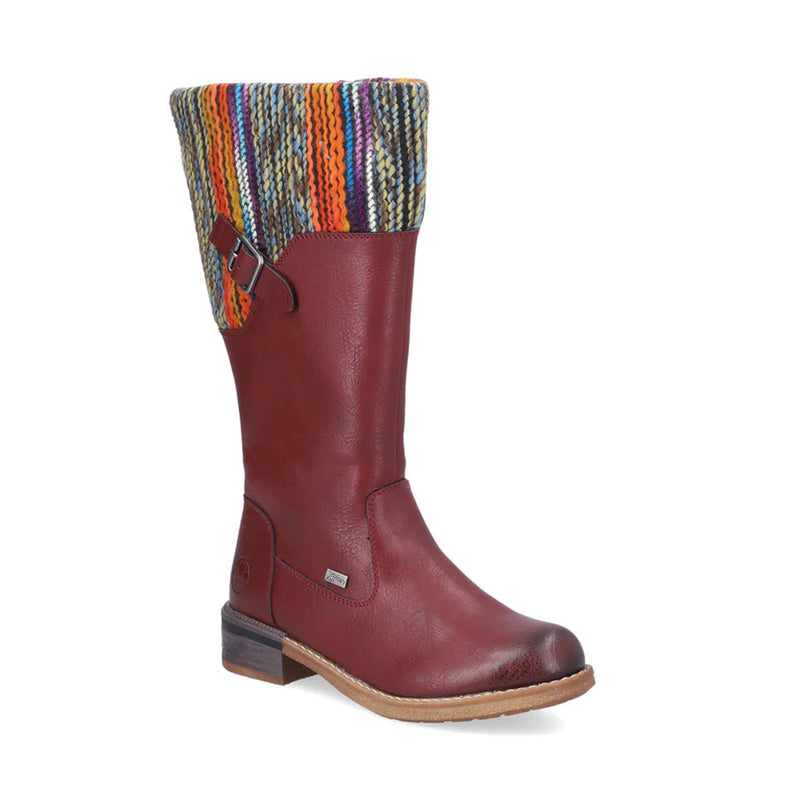 Rieker 94692 Tall Leather Fall Winter Boot Knit Cuff | Simons Shoes