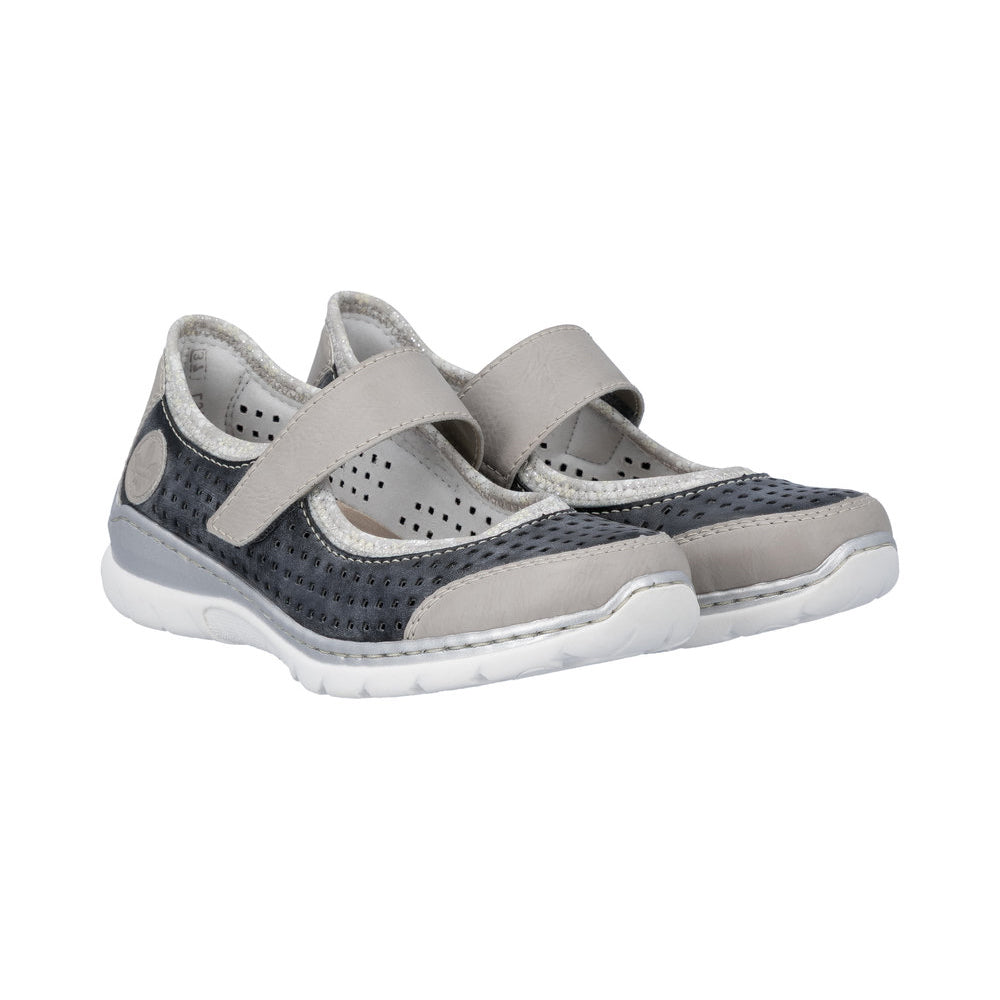 Rieker L32B5 Womens Shoes Steel/Ozean/Silverflower