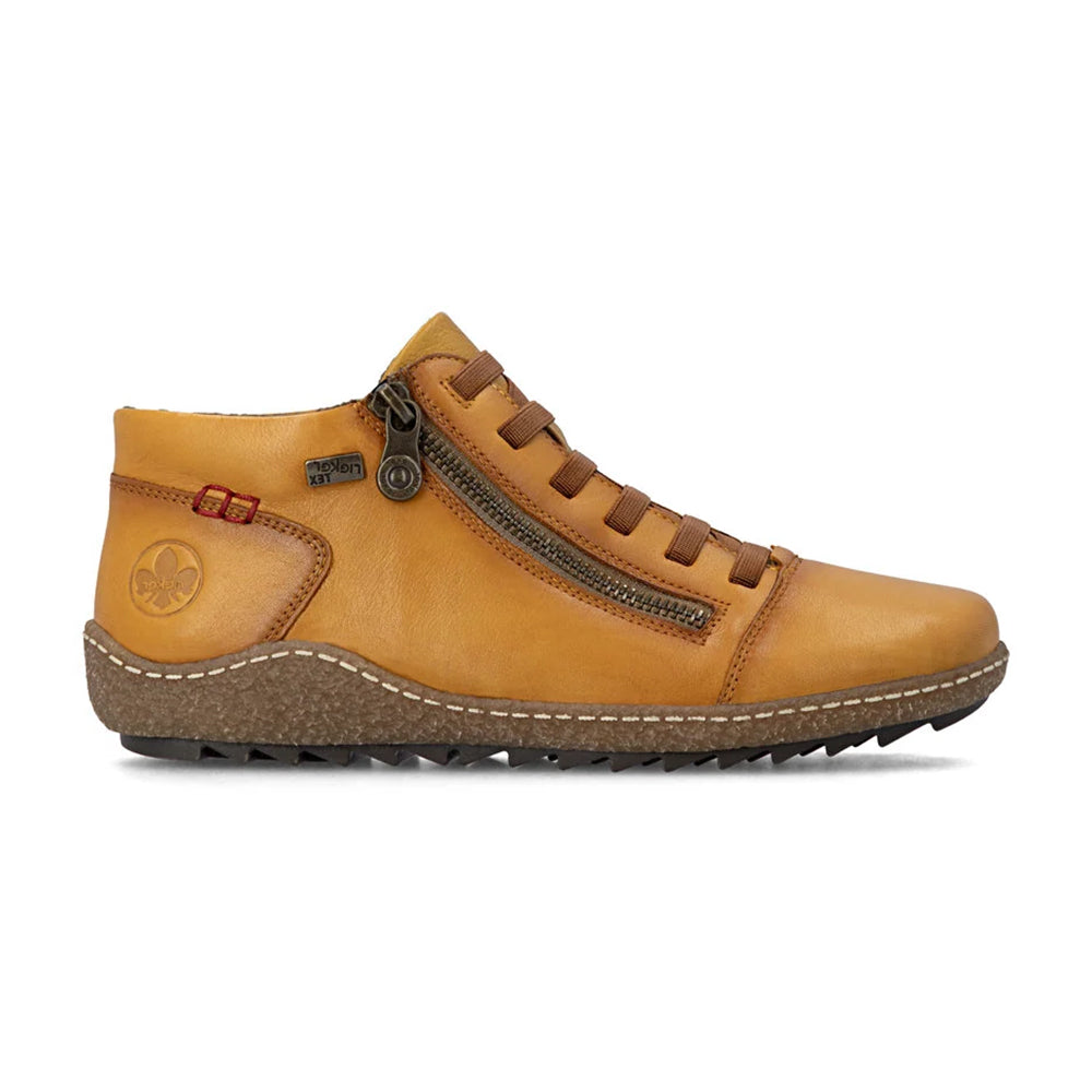 Rieker L7563 Yellow Leather Ankle Sneaker Boot 