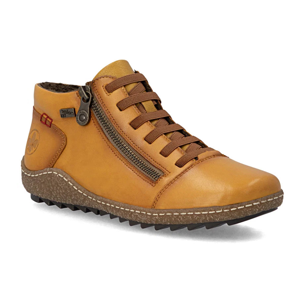 Rieker L7563 Yellow Leather Ankle Sneaker Boot 