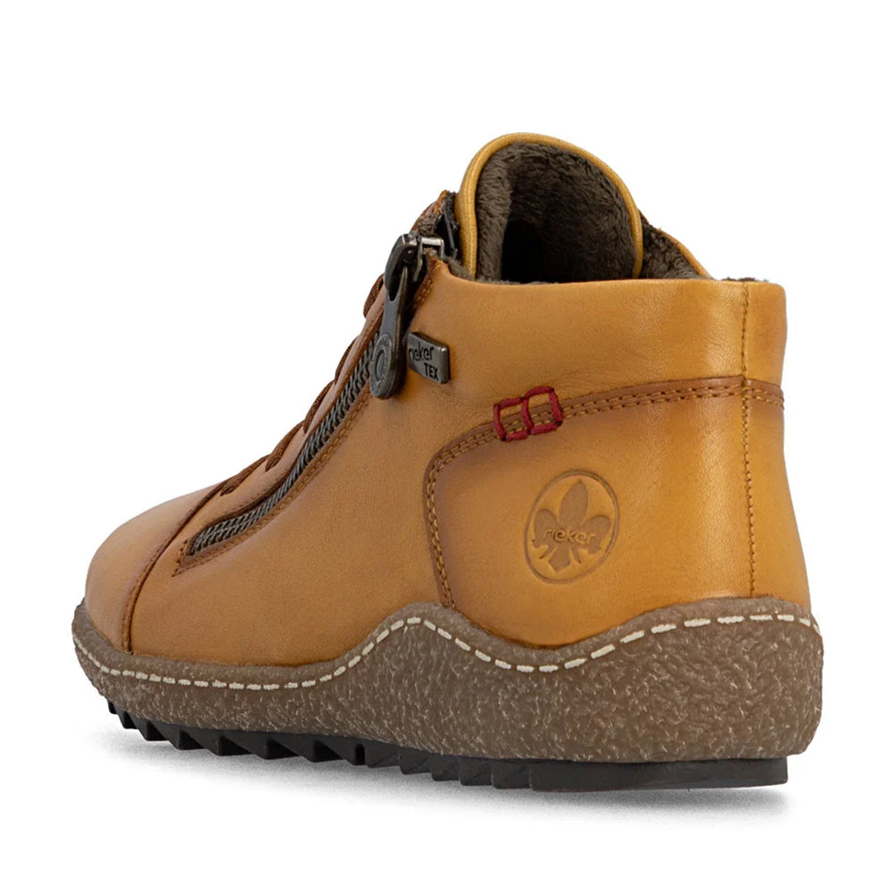 Rieker L7563 Yellow Leather Ankle Sneaker Boot 