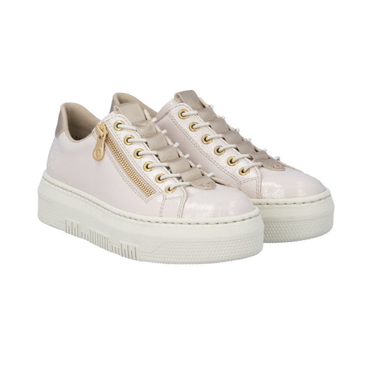 Rieker M1953 Womens Shoes Offwhite/Palegold