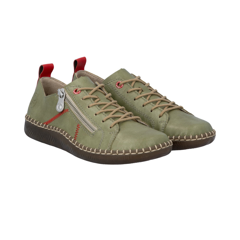 Rieker N2401 Womens Shoes Pickle/Rosso