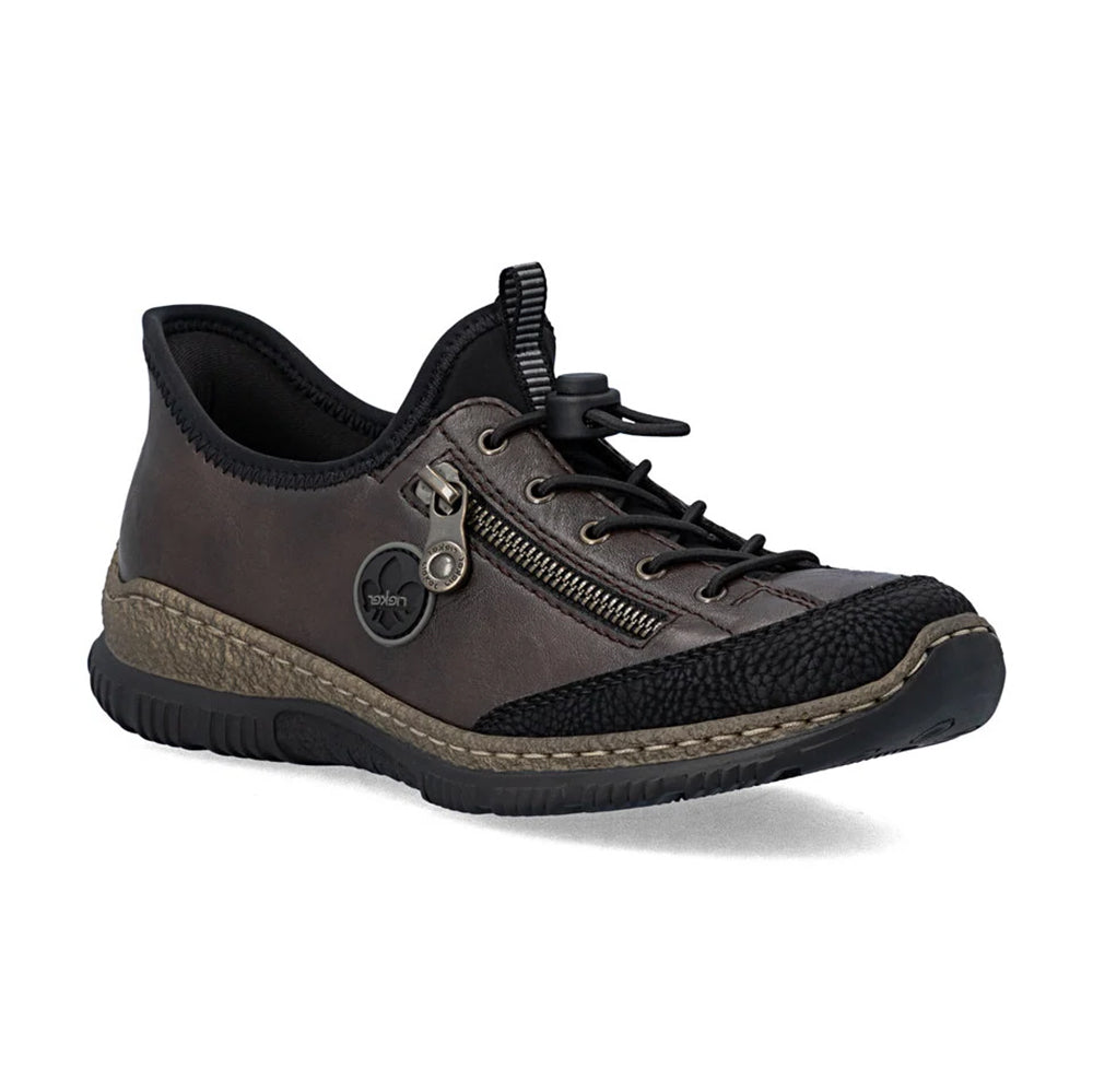 Rieker N3267 Womens Shoes Schwarz/Rancho/Schwarz