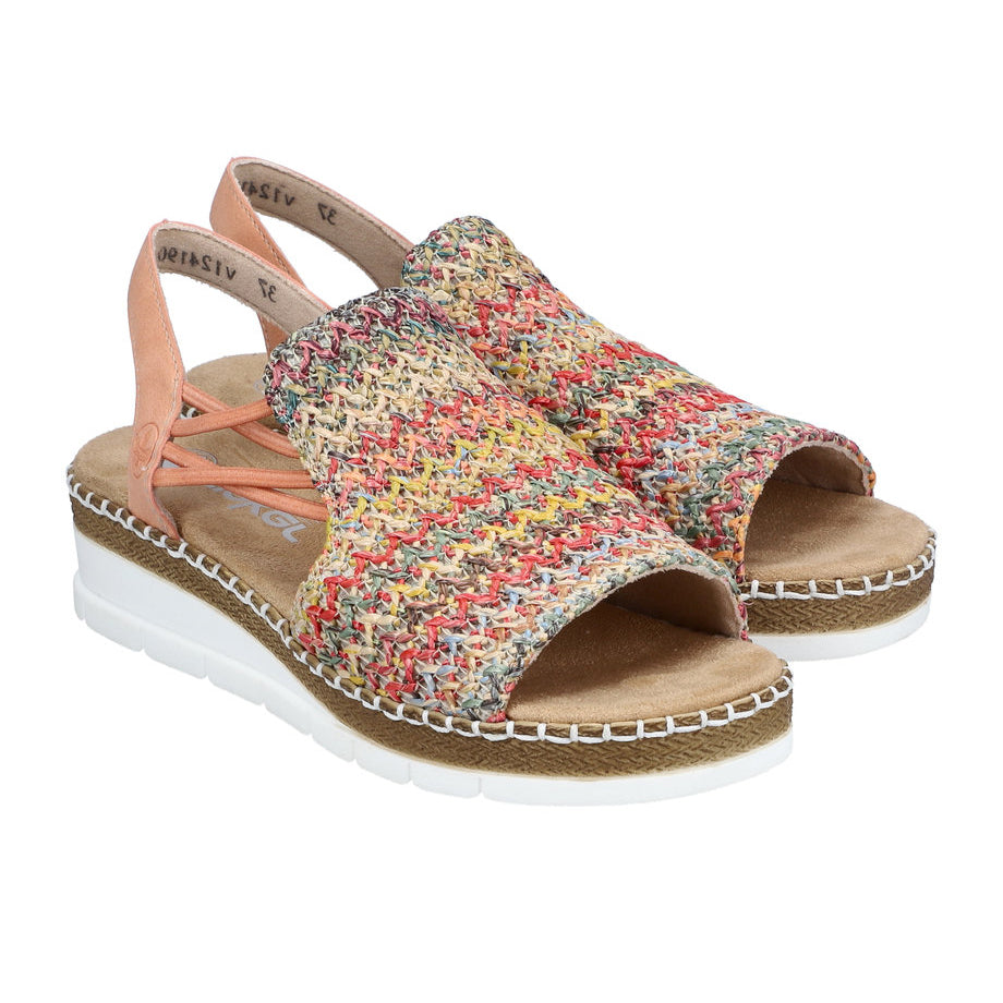 Rieker V1241 Womens Shoes Multi/Aprikot