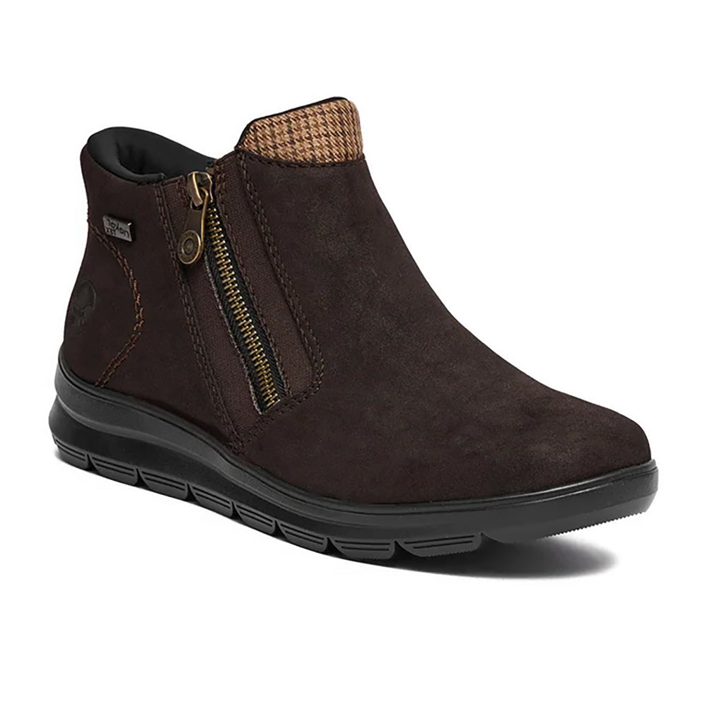 Rieker Z0059 Dark Brown Leather with Plaud Accent