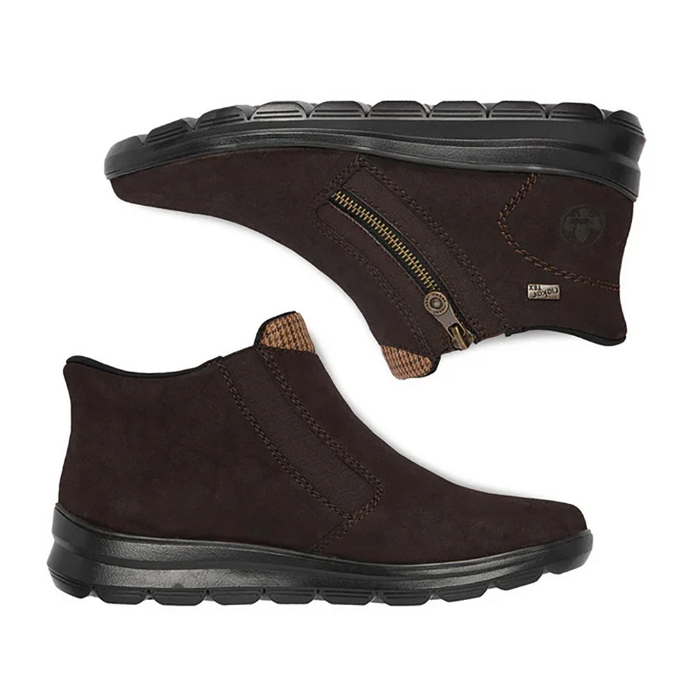 Rieker Z0059 Dark Brown Leather with Plaud Accent