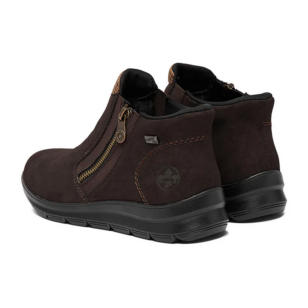 Rieker Z0059 Dark Brown Leather with Plaud Accent