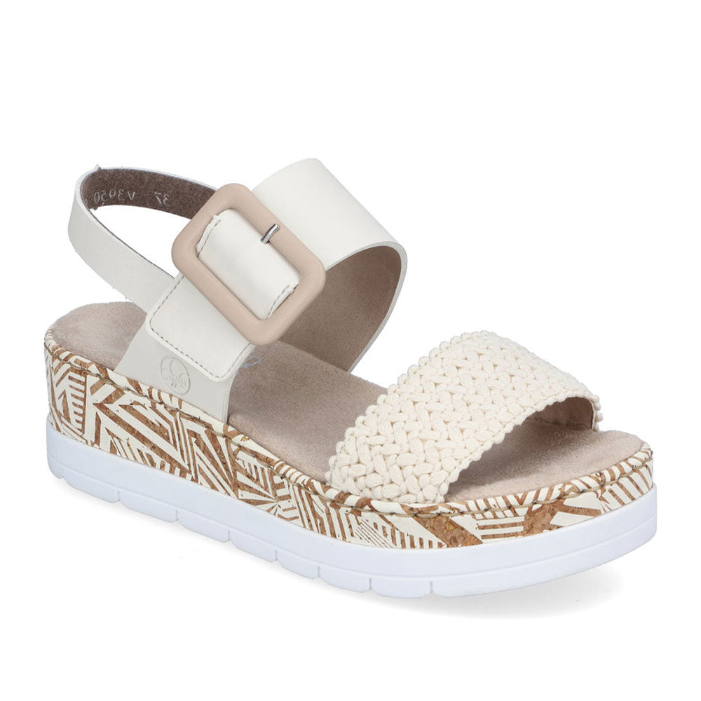 Rieker V3950 Womens Shoes Creme