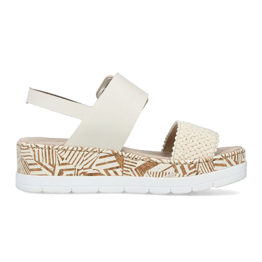 Rieker V3950 Womens Shoes Creme