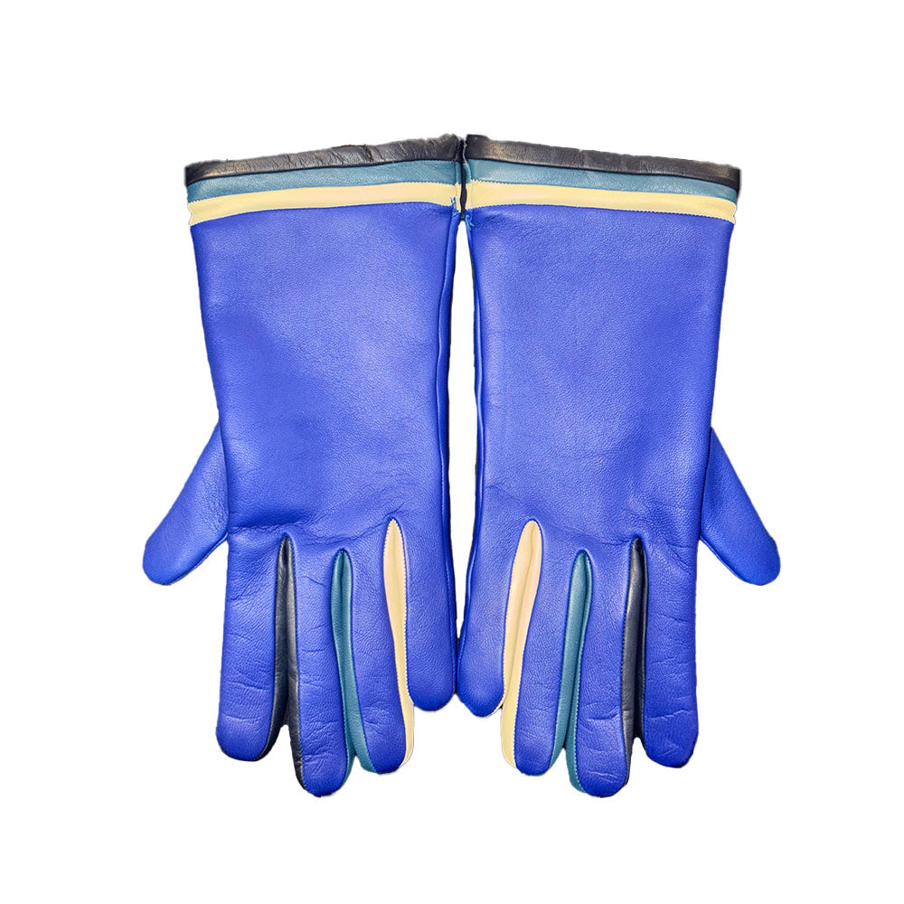 santacana Lambskin Leather Gloves Accessories azule