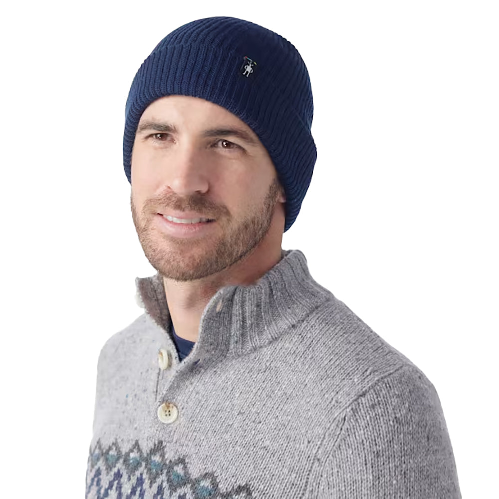 Smartwool Cuffed Rib-Knit Soft Comfy Beanie SW002647 Navy Blue | Simons Shoes 