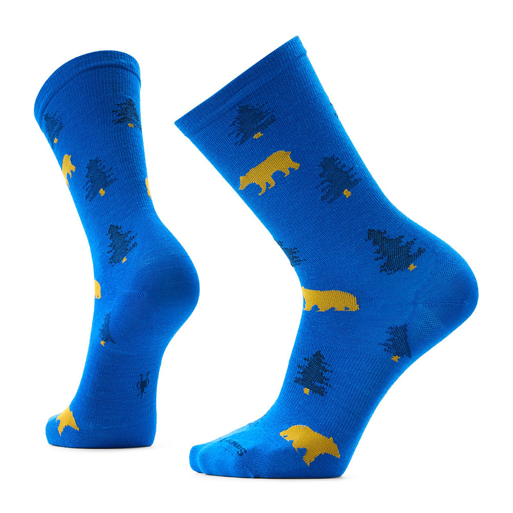 Smartwool Everyday Through the Trees Crew Socks Mens Hosiery J96 Laguna Blue