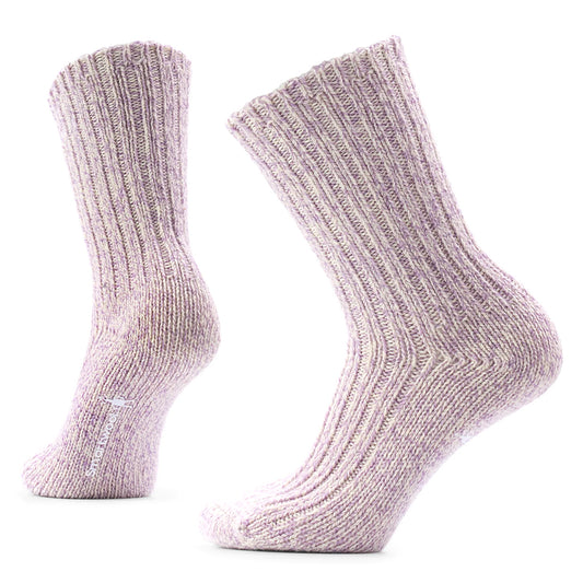 Smartwool Women's Everyday Cozy Heritage Rib Crew Socks Womens Hosiery R13 Purple Dawn