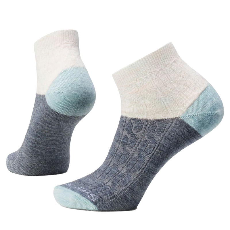 Smartwool Everyday Cable Zero Cushion Ankle Socks (SW001829) Womens Hosiery B72 Frosty Green
