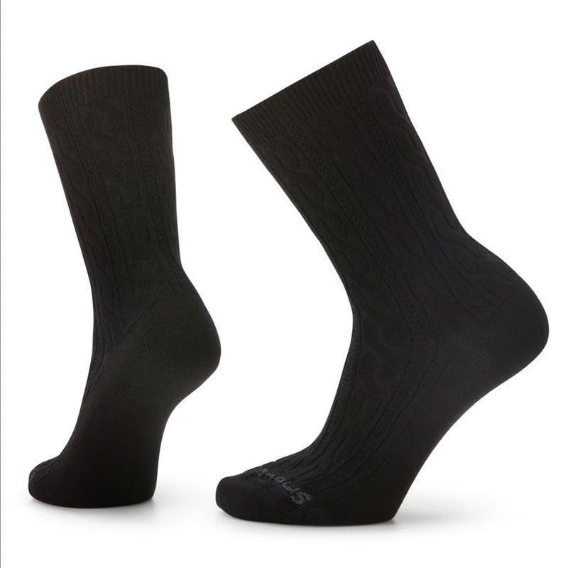 Smartwool Everyday Cable Zero Cushion Crew Socks (SW001830) Womens Hosiery 001 Black