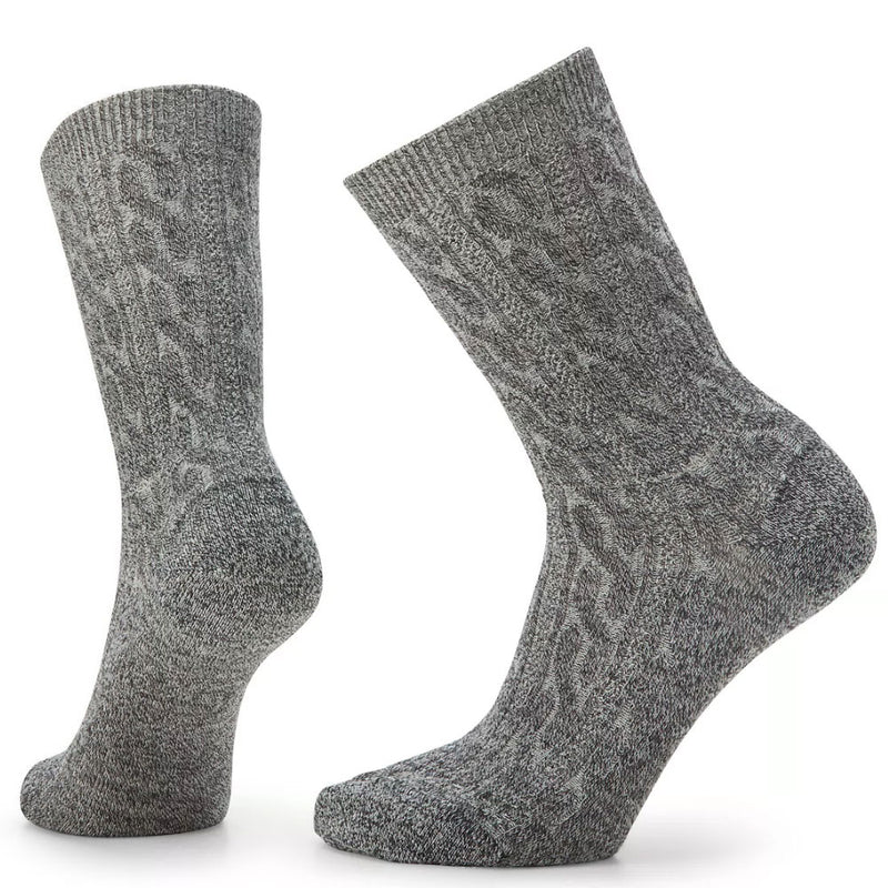 Smartwool Everyday Cable Zero Cushion Crew Socks (SW001830) Womens Hosiery 100 Natural Heather