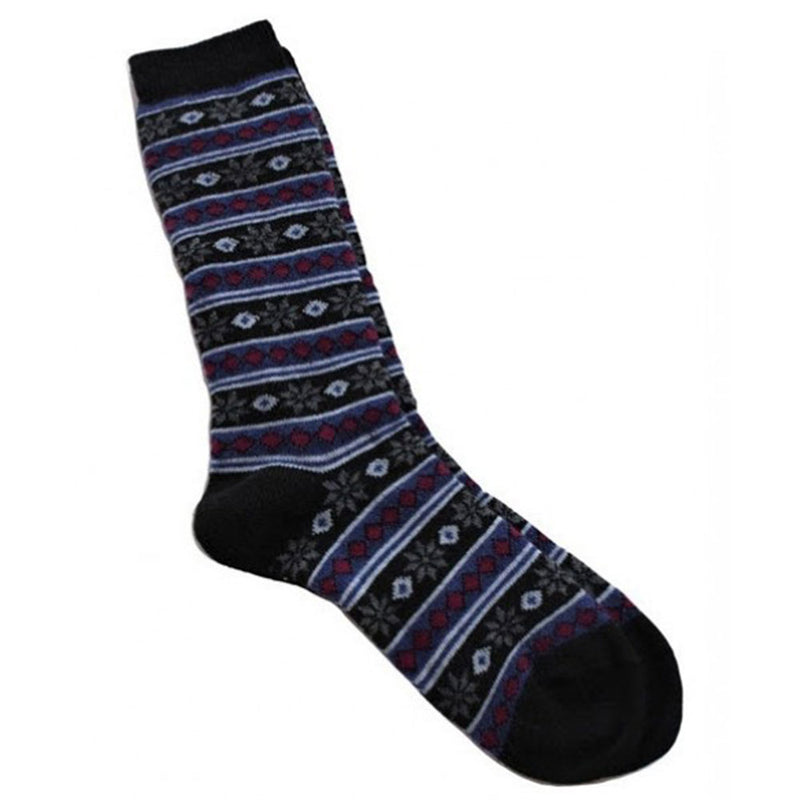 Tey Art Starry Stripe Alpaca Socks Womens Hosiery Black