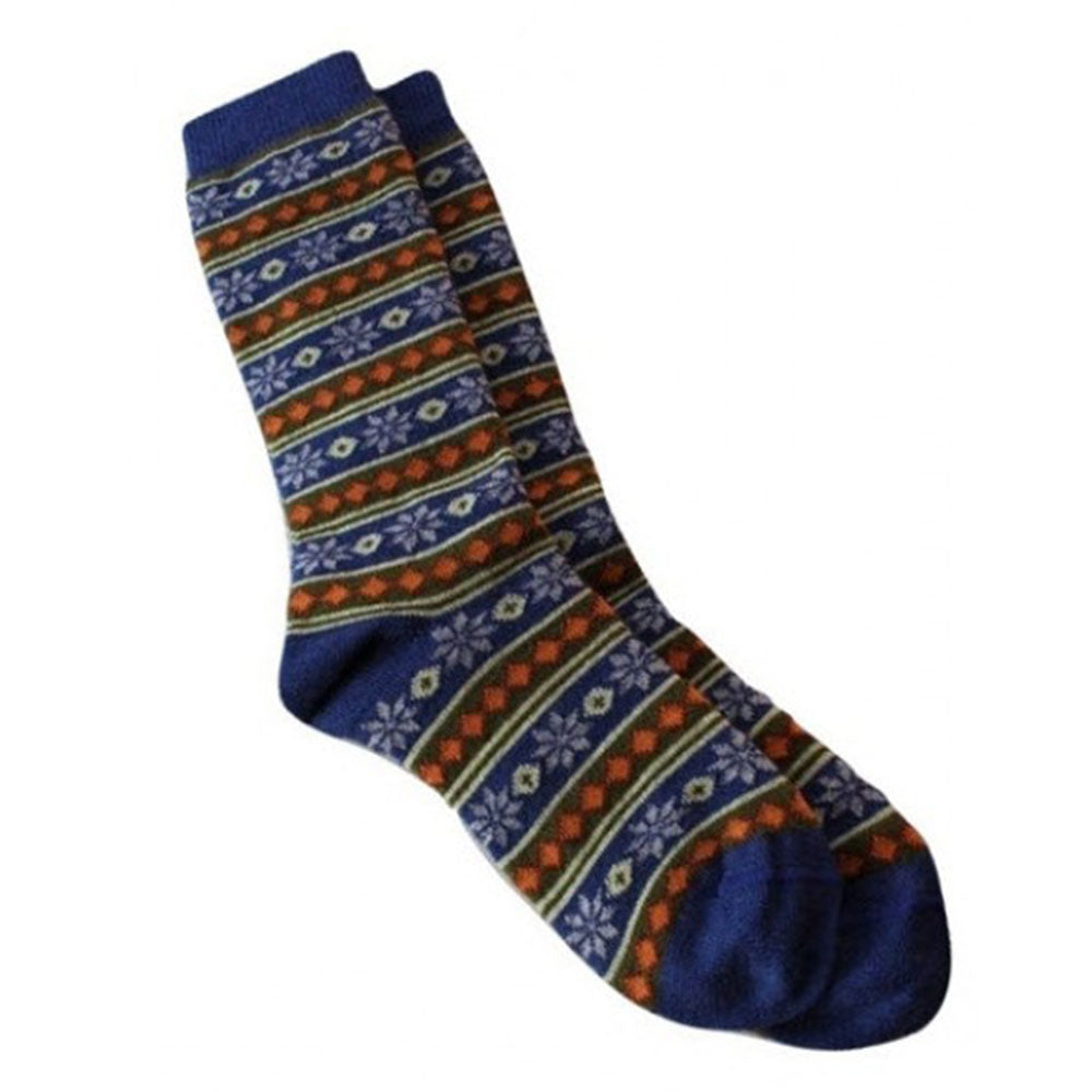 Tey Art Starry Stripe Alpaca Socks Womens Hosiery BLUE